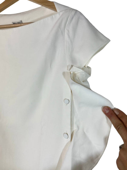 Miu Miu top con voulant in seta. (L)