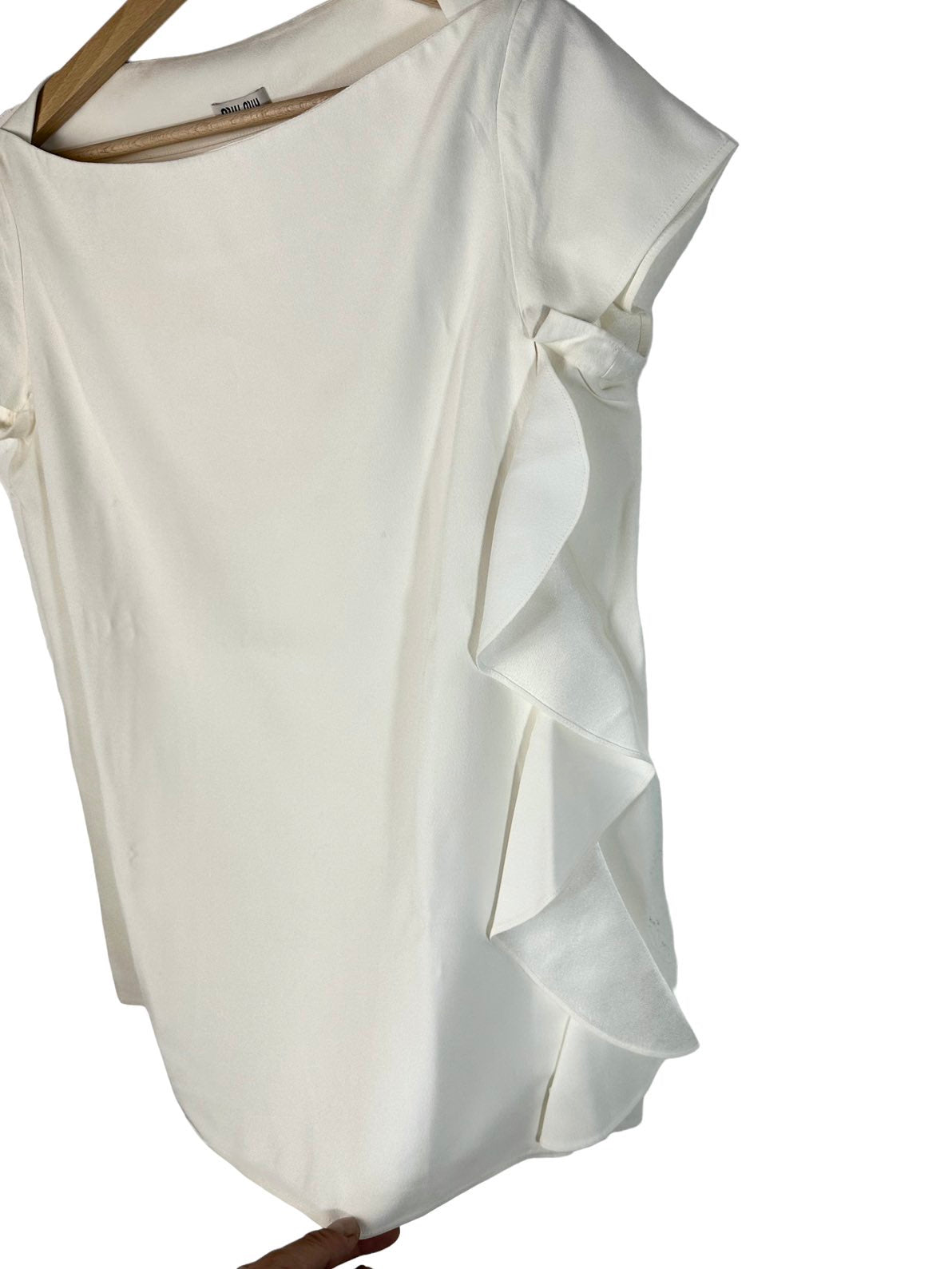 Miu Miu top con voulant in seta. (L)