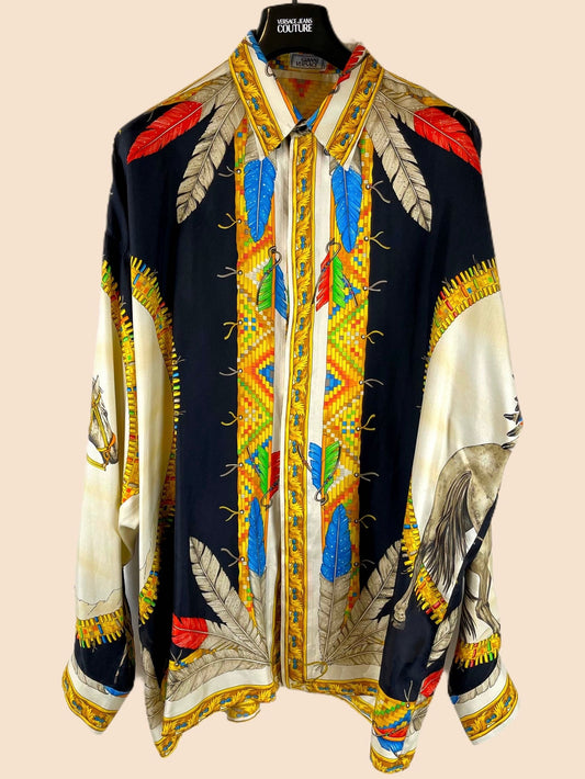 GIANNI VERSACE CAMICIA IN SETA ANNI 90S freeshipping - BEATBOX COLLECTION
