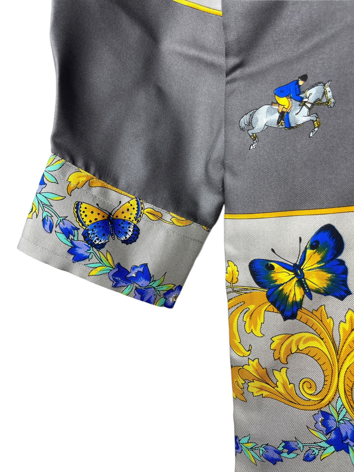 Camicia Versace Sport vintage seta fantasia barocca grigia tg 40 over M — foto 11