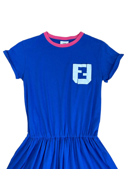 Fendi Mini abito vintage blu. (S)